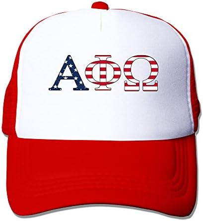 MAHN American Flag Alpha Phi Omega Mesh Back Caps Red One Szie With Unisex