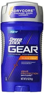 Speed Stick Gear Antiperspirant, Clean Peak, 2.7 Ounce