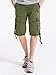 OCHENTA Men's Cotton Outdoor Multi Pocket Cargo Shorts #3233 Army Green 38