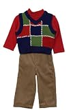 BT Kids Box Sweater Vest With Red Turtleneck And Khaki Corduroy Pants