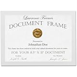 Lawrence Frames White Wood Certificate Picture Frame, Gallery Collection, 8-1/2 by 11-Inch
