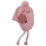 《H28年秋冬物》(日本製) Pample Mousse(パンプルムース) 花モチーフ耳付きニット帽子 44cm~50cm/BP NO.DP-63605