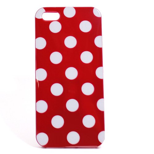 iPhone5 ドット柄 TPU ケース レッド