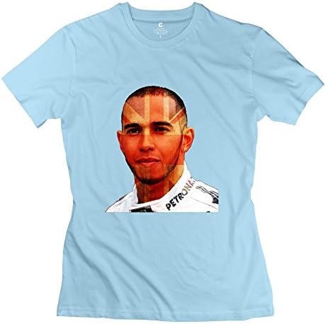 BXGD- Women's Cute T-shirts Lewis Hamilton Size XS SkyBlue