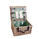 Picnic Gift Zen Stripe Traditional Wicker Picnic Basket - Picnic Gift 6023-ST