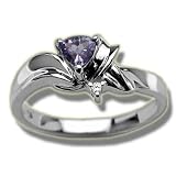 .0125 ct 4mm Trillion Tanzanite White Ladies Ring