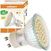 GU10 60 SMD LED mit Schutzglas (Warm-Wei� - 60 x 3528 SMD LED - 120� Abstrahlwinkel - GU10 Sockel - 230V AC - 3W - �50�55mm) sebson-media