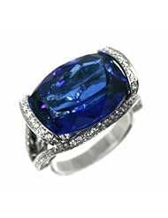 18K White Gold Tanzanite and Diamond Ring -- LIFETIME WARRANTY