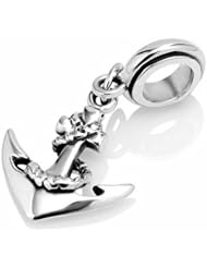 Chuvora Sterling Silver Anchor Dangle Bead Charm Fits Pandora Bracelet