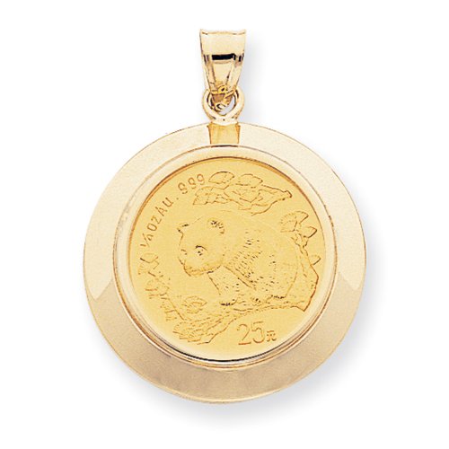 14k 1/4th Panda Coin Bezel Mounting, Best Quality Free Gift Box Satisfaction Guaranteed-image