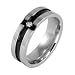 Stainless Steel Black Bisecting Cubic Zirconia Band Ring