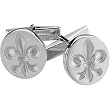 14K White Gold Fleur de Lis Cufflinks