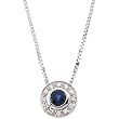 14K White Gold Sapphire and Diamond Necklace