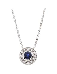 14K White Gold Sapphire and Diamond Necklace -- LIFETIME WARRANTY