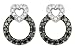 1/2 Carat Black and White Diamond Circle Heart Earrings