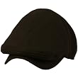 Men's Light Summer Duck Bill Pinstripe Snap Button Ivy Cabbie Hat Cap Black 58cm