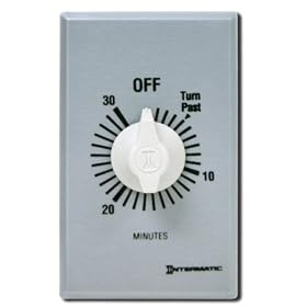 Intermatic FF30MC 30-Minute Spring Loaded Wall Timer, Brushed Metal