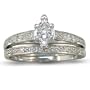 SuperJeweler Marquise Diamond Bridal Engagement Ring and Wedding Band in Sterling Silver SuperJeweler Marquise Diamond Bridal Engagement Ring and Wedding Band in Sterling Silver