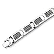 Chisel Brushed and Polished Stainless Steel Cable Bracelet - 8.5 Inches