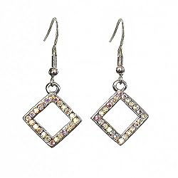 Earrings - E108 - Small Crystal Diamonds ~ Clear AB