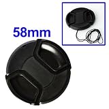 58mm Center Pinch Front Lens Hood Cap Cover With String for Fuji, Canon, Nikon, Hood Adapter DSLR Camera - 58mm 58 mm Fits: Rebel Series, Elan Series, 600 Series, A2, APS IX series, EOS 1, EOS 1N, EOS 1V, EOS A2, EOS A2E, Elan, 5D, 300D, 350D, 400D, 450D, 500D, 550D, 20D, 30D, 40D, 50D, 60D, Elan II, Elan IIE, Rebel, Rebel G, Rebel X, Rebel XS, Rebel 2000, EOS 620, EOS 630, EOS 650, D30, D60, 10D, 20D 300D,1Ds - E-Compatibles