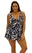 Fit 4 U Women's Plus-Size Trapeze V-Neck Ring Swimdress, Blue, 18W