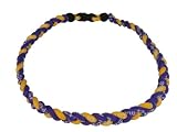 Titanium Tornado Necklace Baseball / Softball PURPLE & YELLOW (18 Inches)
