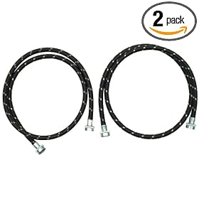 Whirlpool 8212487RC 5-Foot Industrial Braided Washer Fill Hose, 2-Pack