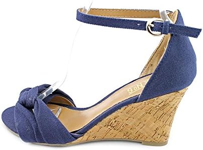 Mix No 6 Brie Womens Size 9 Blue Fabric Wedge Sandals Shoes