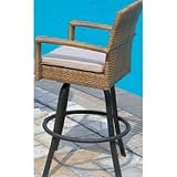 Alfresco Home Mackinac Swivel Bar Chair with Cushion