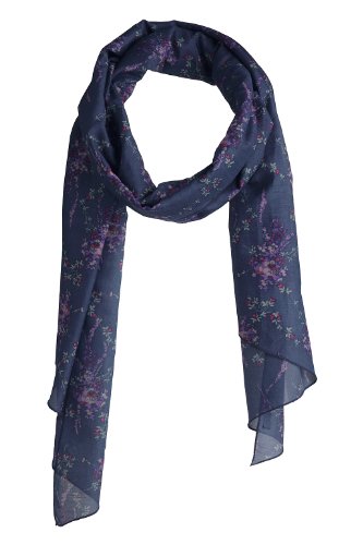 ESPRIT Damen Schal, gebl&uuml;mt D15242, Gr. one size, Blau (Water Blue 430) Preisvergleich