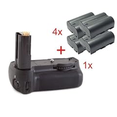 Minadax Profi Batteriegriff f�r Nikon D90, D80 wie MB-D80 - hochwertiger Handgriff mit Hochformatausl�ser und besserem Halt + 4x EN-EL3e Nachbau-Akkus