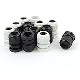 uxcell　ケーブルグランドコネクタ　PG16　ウォータープルーフ　プラスチック　10-14mm　ワイヤ　14本入り