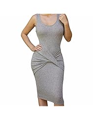 Sexy Wrap Peplum Sleeveless Summer  Dress