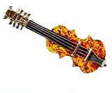 Honey Amber and Sterling Silver Violin Pin