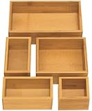Seville Classics Bamboo Drawer Organizer Boxes