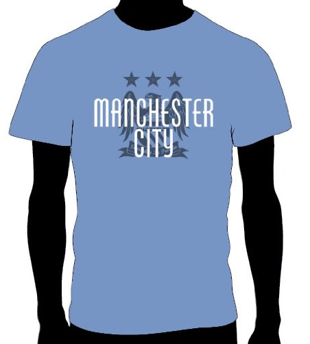 Manchester City Essential Logo Soccer Tee, Adult Small - Light Blue