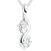 Oval Cut White Cz Pendant Necklace Sterling Silver