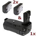 Delamax Batteriegriff & 2 Akkus f�r Canon EOS 7D - ersetzt BG-E7, LP-E6 in Originalqualit�t (Delamax by Phottix)