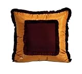 Rose Tree Monrovia 18-Inch Square Mitered Ruffle Pillow, Gold