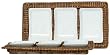 Woven Rattan Rectangle Tray with White Ceramic Sushi Trays 15 1/4"L x 8 1/2"W