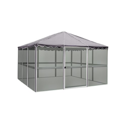 Best Buy Casita 21122 12-Panel Square Screen House, White Frame with Grey Roof