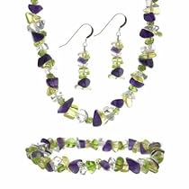 Sterling Silver Multi Color Stone Chip Jewelry Set