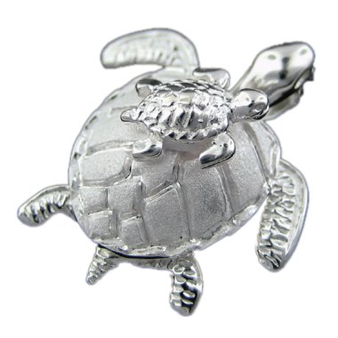 925 Silver Mother & Baby Turtle Pendant Hawaiian Jewelry