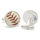 Tokens & Icons MLB Game-Played Baseball Sterling Silver Cufflinks - Kansas City Royals Baseball Cuff Links (7RY)