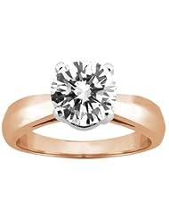 1.00 Ct Round H/I SI1/SI2 Diamond 14K Rose Gold Ring
