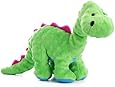 goDog Dinos Bruto Tough Plush Dog Toy with Chew Guard Technology, Green, Large