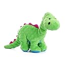goDog Dinos Bruto Tough Plush Dog Toy with Chew Guard Technology, Green, Large