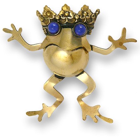 Brass and Bronze Frog Prince Pin