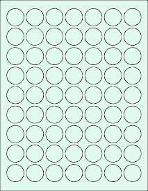 (6 SHEETS) 378 1" Blank Round Circle Green Stickers for Inkjet & Laser Printers. Size: 8-1/2"x11" Standard Sheets